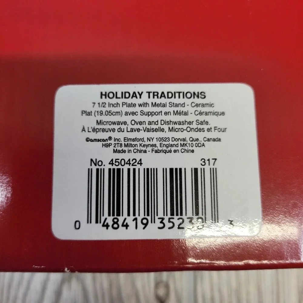 Amscan Holiday Traditions Plate Cream Snowman Tidings of Joy Christmas Tablewear